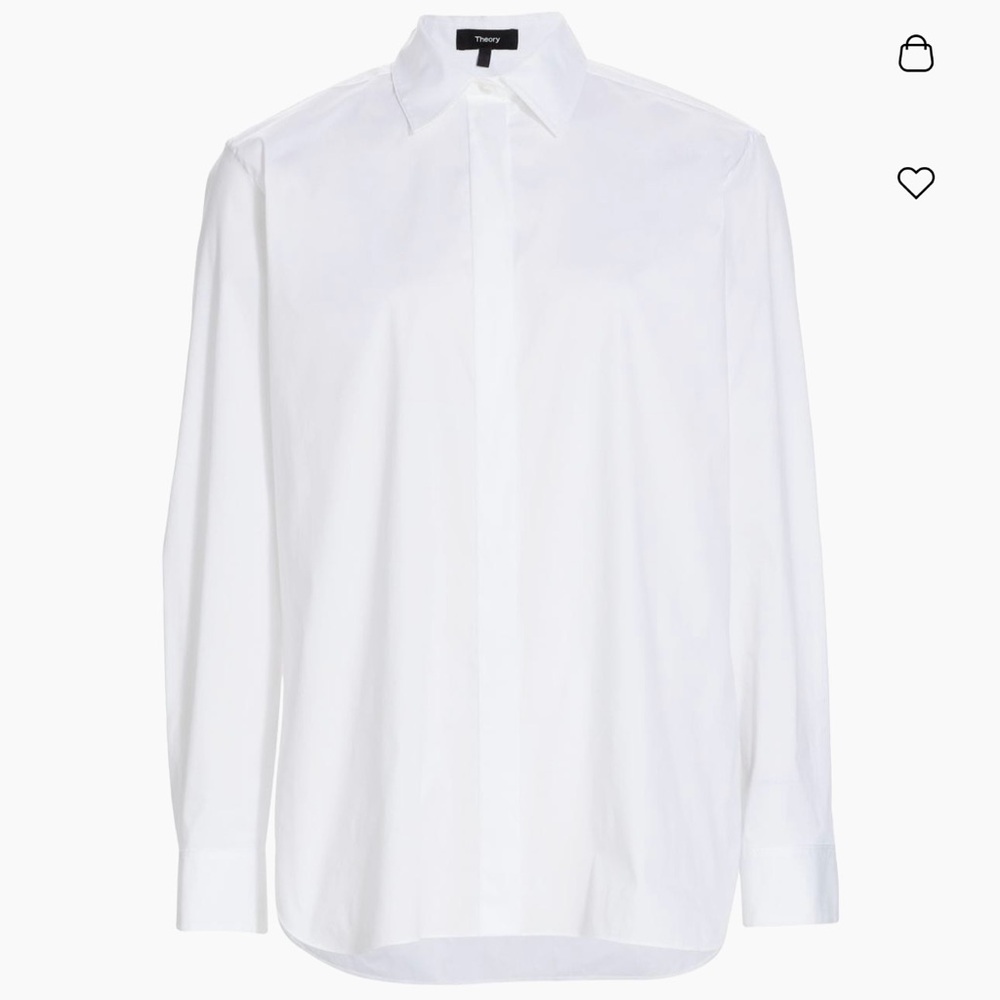Theory White Button-Up Shirt